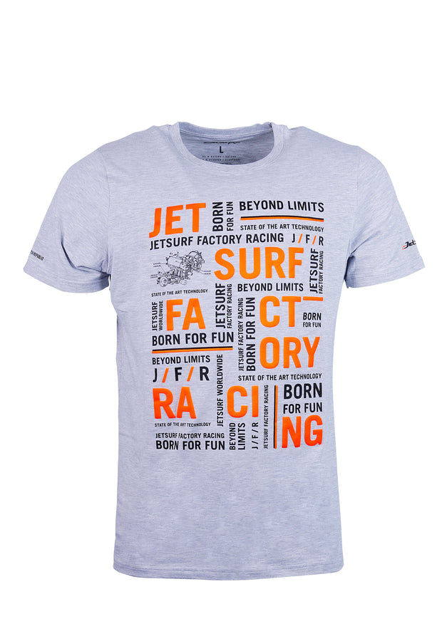 JETSURF T-Shirt Letters Grey/Orange  | Order online at JETSURFUSA.COM