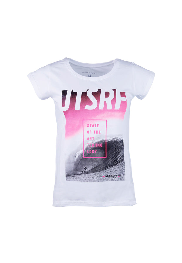 JETSURF T-Shirt LadyWave White/Pink  | Order online at JETSURFUSA.COM